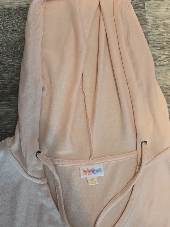 Lularoe Baby Pink Eliza Hooded Top 3XL - Picture 2 of 3